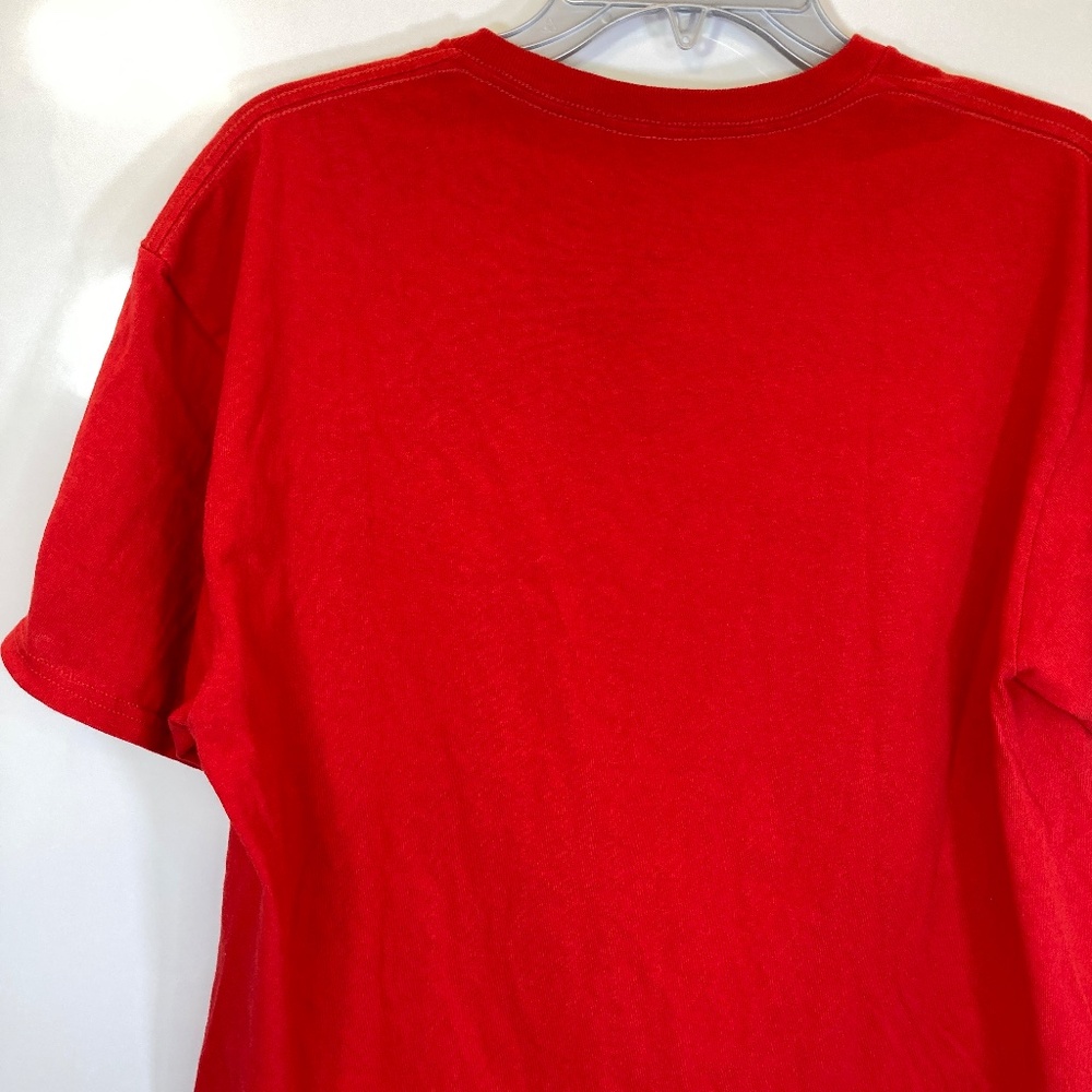 Disney Santa Mickey Mouse Shirt Sz L Red Short Sleeve Ugly Sweater Look - Picture 9 of 12